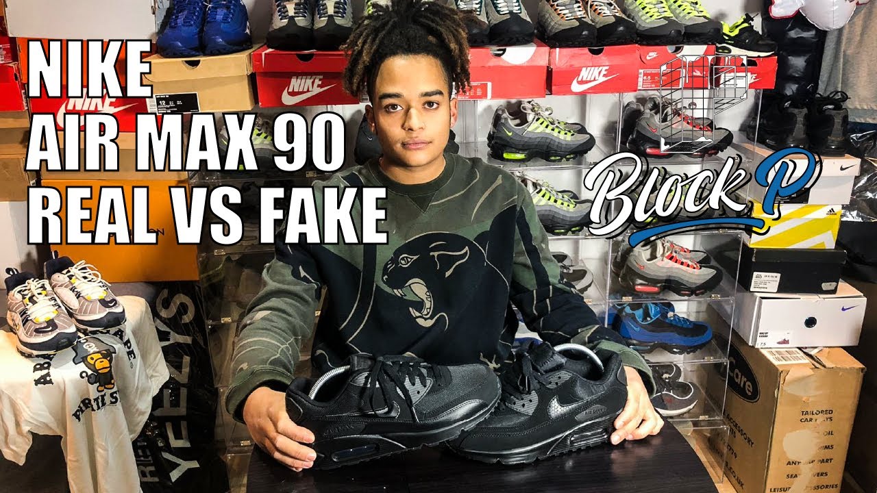 Nike Air Max 90 Triple Black Real Vs Fake (How To Spot A Fake Nike Air Max 90)