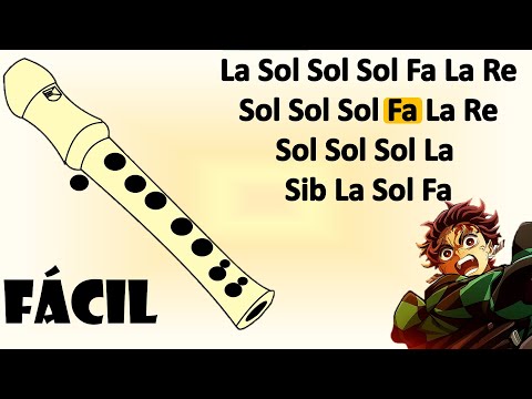 *_* Demon Slayer | Infinity Castle *_*  flauta dulce fácil, tutorial con animación