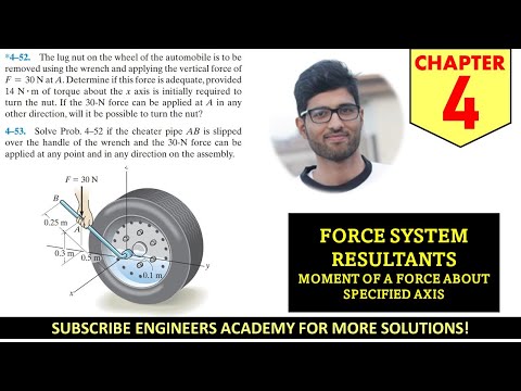 4-52 Moment of a Force about specified axis Chap 4 (Hibbeler Statics 14th Edition) Engineers Academy