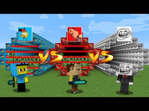 KRAL ŞAKİR VS HELLO NEIGHBOR VS TROLL TÜNEL ŞANS BLOKLARI - Minecraft