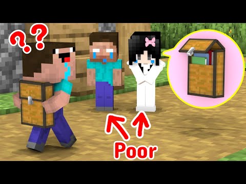 Baby Herobrine and Baby Sadako Want to go to school - Minecraft Animation