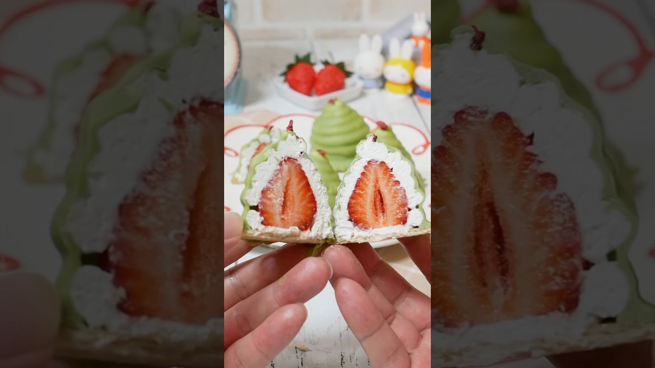 材料4つ！抹茶チョコといちごのシャンティ #簡単レシピ #recipe #料理 #おうちカフェ