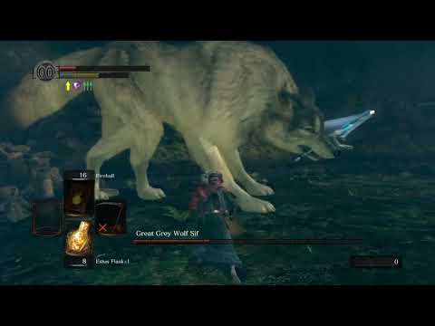 DS1 SL1 but I have to change my weapon for every boss - Great Grey Wolf Sif (Great Scythe, No Hit)