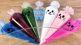 Making Slime With Colorful Cute Piping Bags ! Satisfying ASMR ! Part 250