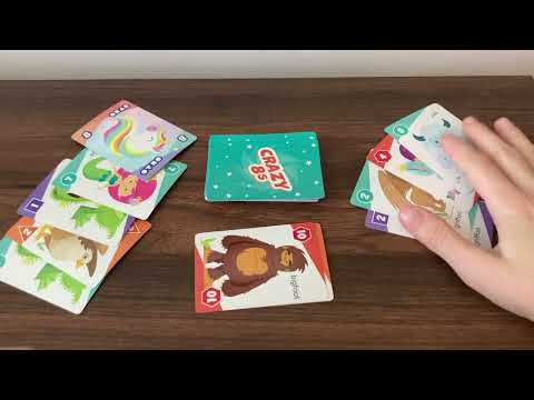 Refresher of how to play Crazy 8's, included in the LotFancy Card Games for Kids, 6 Game Decks