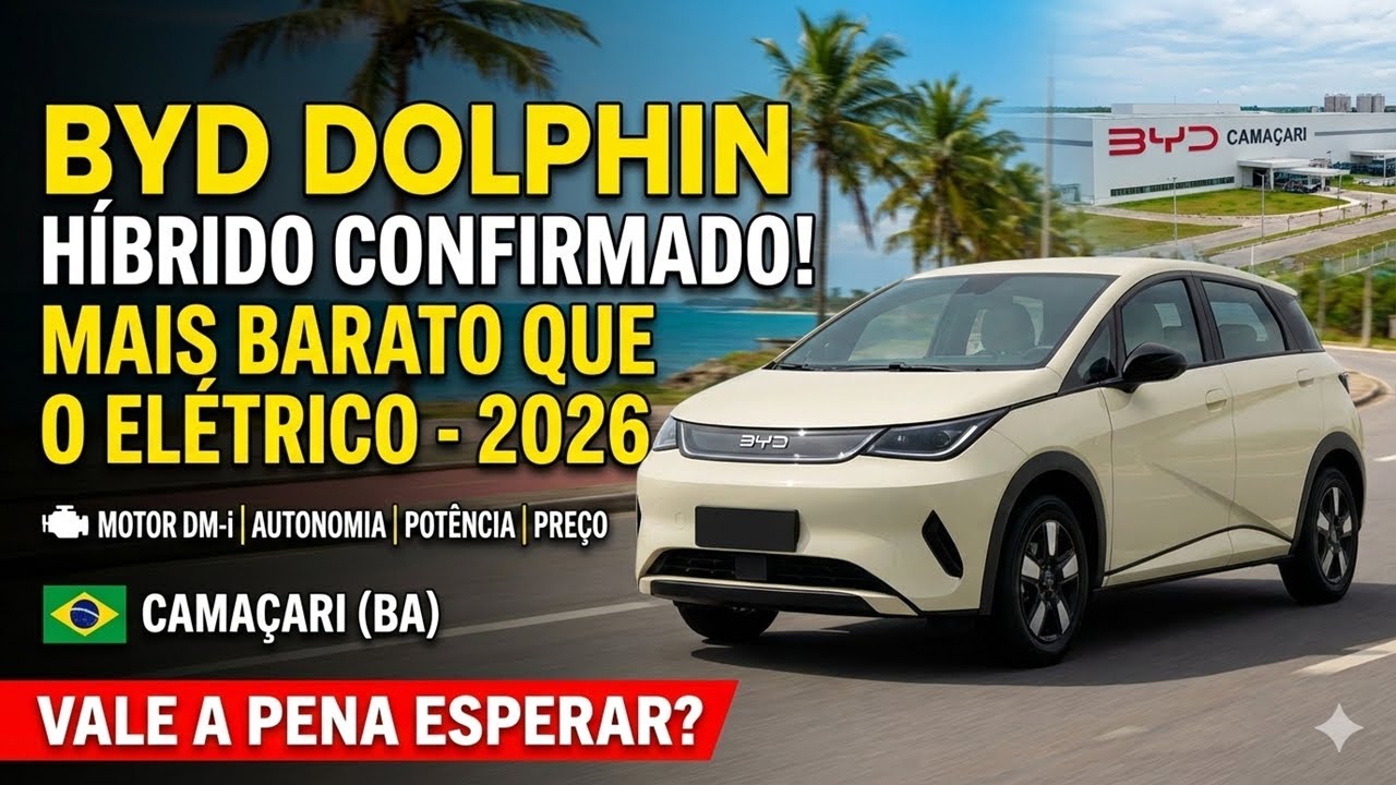 BYD Dolphin G híbrido plug-in flex confirmado para o Brasil em 2026 com produção em Camaçari