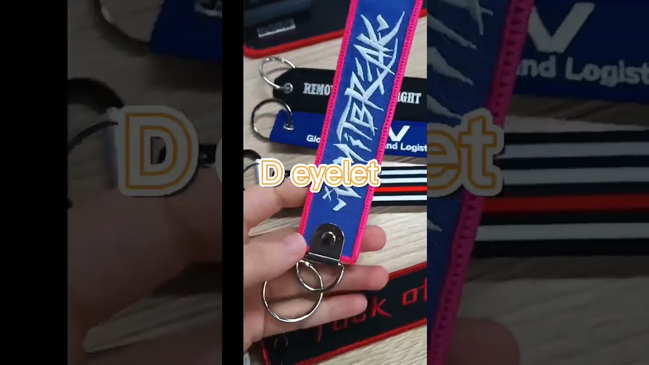 Customized embroidery Fabric Patch Key Chain Key Ring MERRY 0201