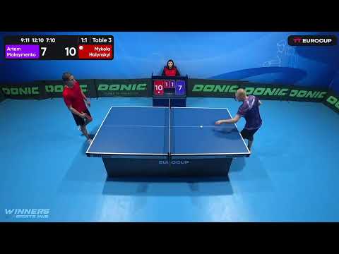19:40 Artem Maksymenko 1-3 Mykola Halynskyi 05.05.2023 TT Euro.Cup Ukraine Star. Table 3