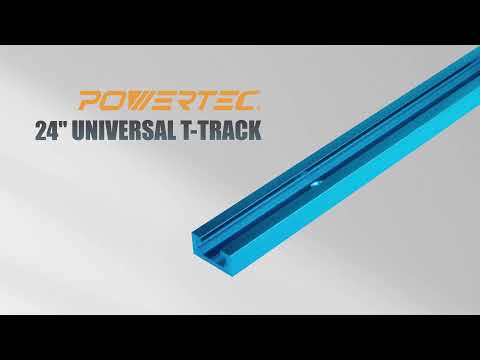 POWERTEC 24 inch Double-Cut Profile Universal T-Track with Predrilled Mounting Holes (2-Pack)