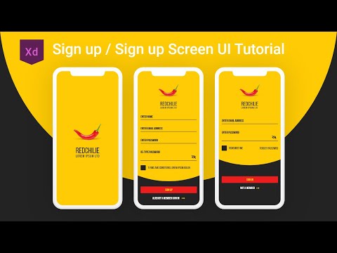 Adobe XD Tutorial | Login/Signup Screens UI | Basic Course of UI/UX Design | BKreative