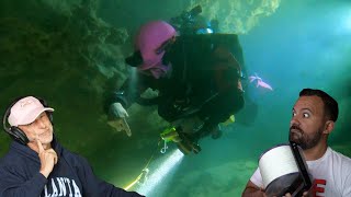 Divers React to cave divers tethering to the guideline