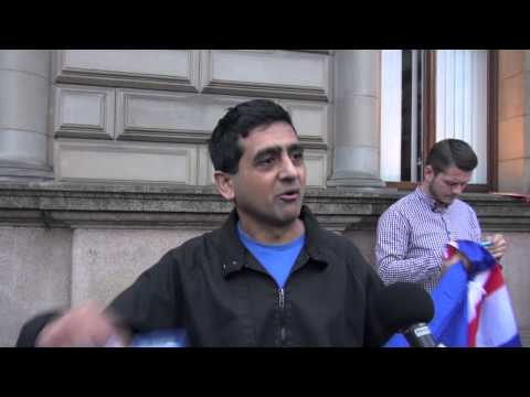 Claims of EDL supporter Abdul Rafiq being racially abused by Yes Supporters in Glasgow