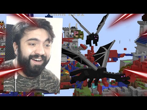 EJDERHALAR ÇIKANA KADAR KAPIŞTILAR! (40vs40) Minecraft: BED WARS
