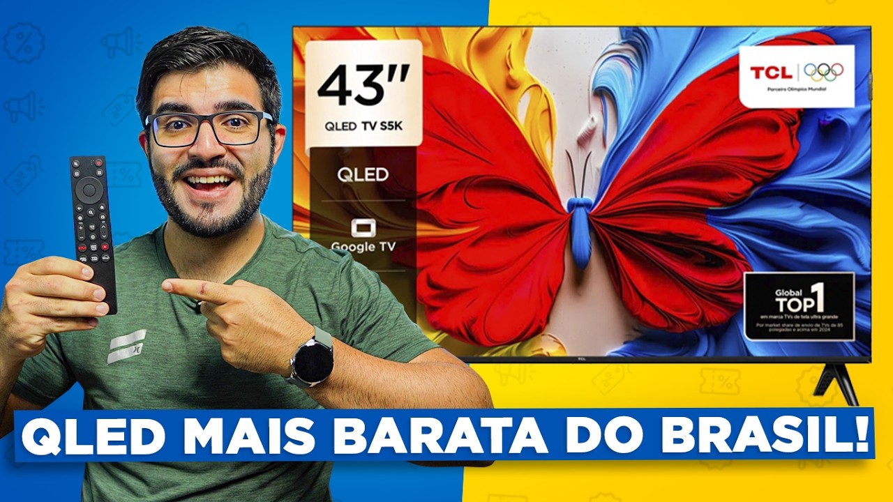 Miniatura da avaliação em vídeo de Smart TV TCL QLED 40S5K 40 Polegadas Full HD Google TV