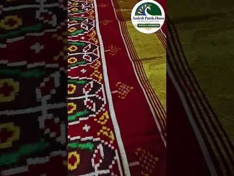 Red Rudraksh Border Blue Chabdi Elephant Motifs Double Ikat Patola Saree