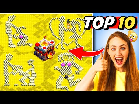 Top 10 th11 fun base & Troll base with link |Th11 Funny base &haha base (clash of clans)
