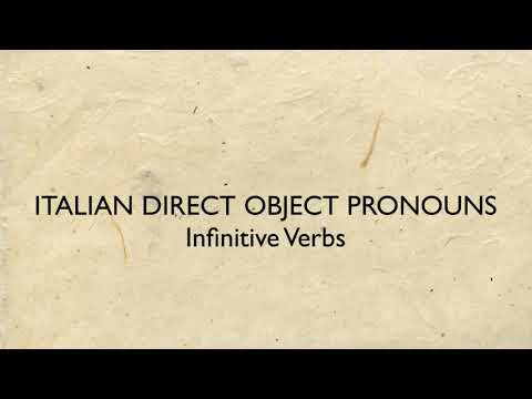 Italian Direct Object Pronouns with an Infinitive