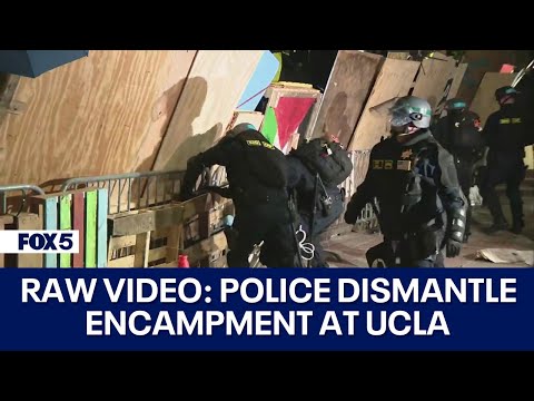 UCLA CAMPUS PROTESTS: Police move in and begin dismantling pro-Palestinian  encampment