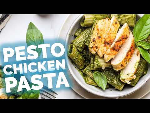 The easiest and tastiest 20-minute pesto chicken pasta!