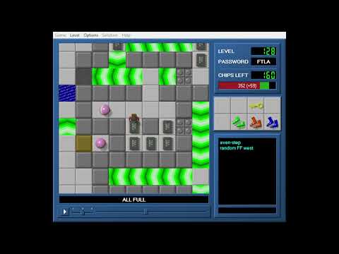 Chip's Challenge 1 Level 128 (All Full) - Lynx/Steam Solution