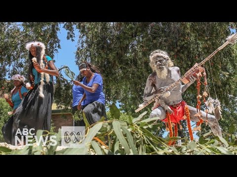 Proud Yolngu elder dances with his granddaughter | ABC News