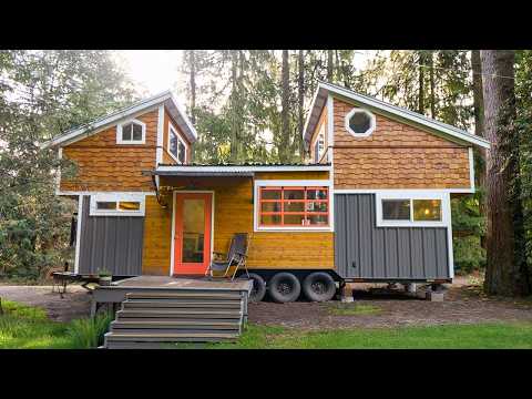 Family’s Ex Large TINY HOUSE Has a MIND BLOWING Folding Roof!