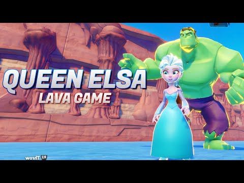 Lava Game | Frozen Elsa - Floor is Lava - Magma - Fire Lake | Superheroes | Disney Infinity Gameplay
