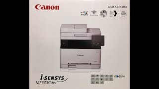 Unboxing Canon i-SENSYS MF633Cdw multiprinter colour laser printer scanner fax copier unwrapping
