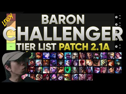 "NOT SO ACCURATE" BARON TIER LIST by Challenger (With explanation) | Wild Rift Patch 2.1A