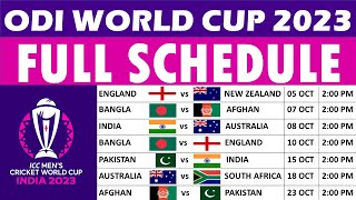 ODI World Cup 2023 Schedule: Fixtures, Venues & Timings; all you need to know about the tournament.