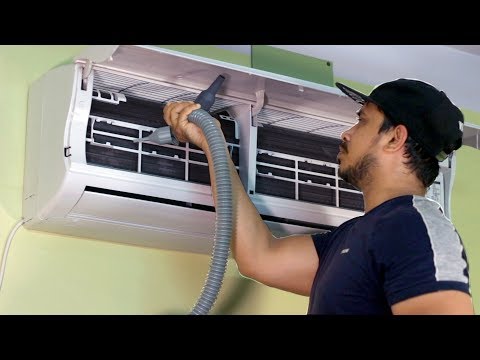 Part of a video titled Learn How to Clean an Air Conditioner Servicing ... - YouTube
