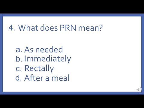 Pharmacy Abbreviations and Sig Codes PTCB Test Prep Question - What does PRN mean?