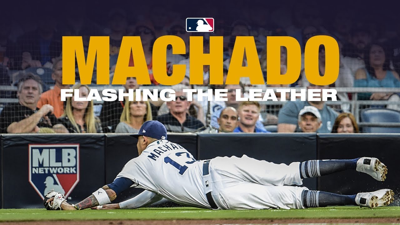 Machado makes diving grab in foul ground