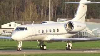 preview picture of video 'Gulfstream G450 HB-JKJ Take Off at Airport Bern-Belp - View of Swiss Alps'