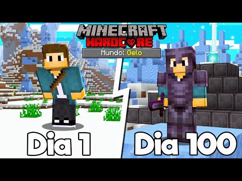 SOBREVIVI 100 DIAS em um MUNDO de GELO no MINECRAFT HARDCORE...
