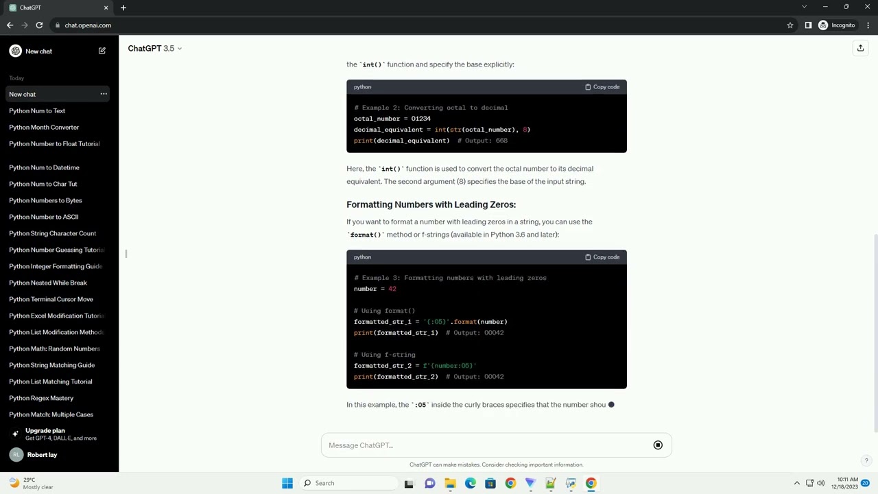 python number with leading zeros