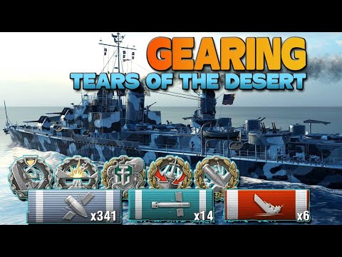 Destroyer Gearing on map Tears of the Desert - World of Warships
