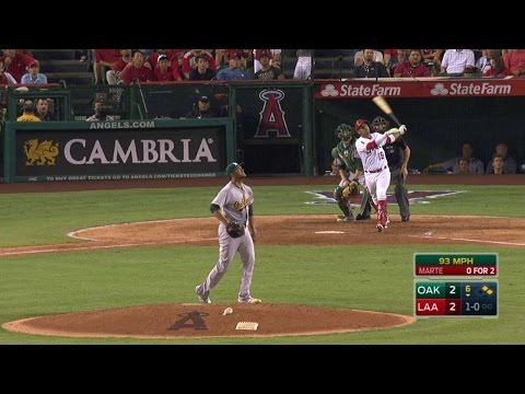 OAK@LAA: Marte hammers a three-run homer to left