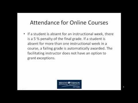 Attendance for Online Courses at MVNU