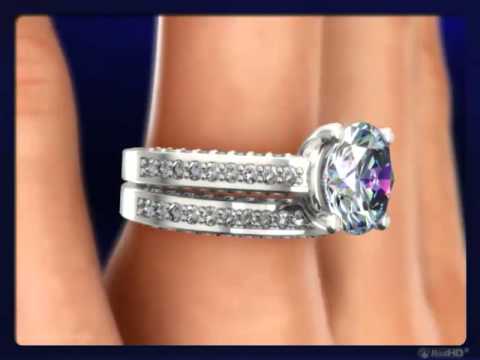 2.85Ct Round Cut Engagement Ring in White Gold
