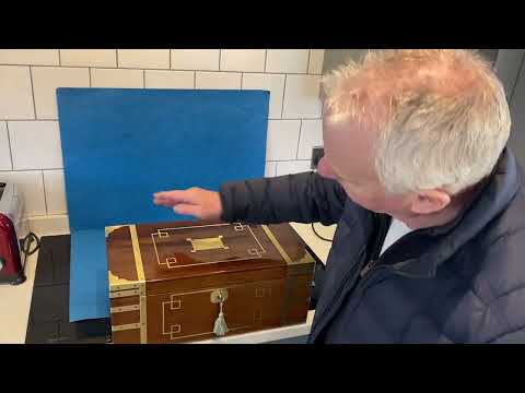 Georgian Solid Mahogany Full Brassbound Writing Slope.