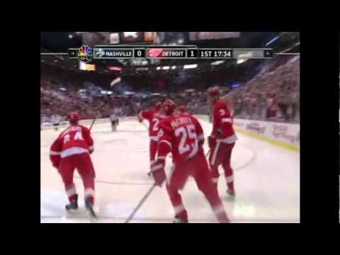 Darren McCarty's first goal back with the Wings 4/12/08
