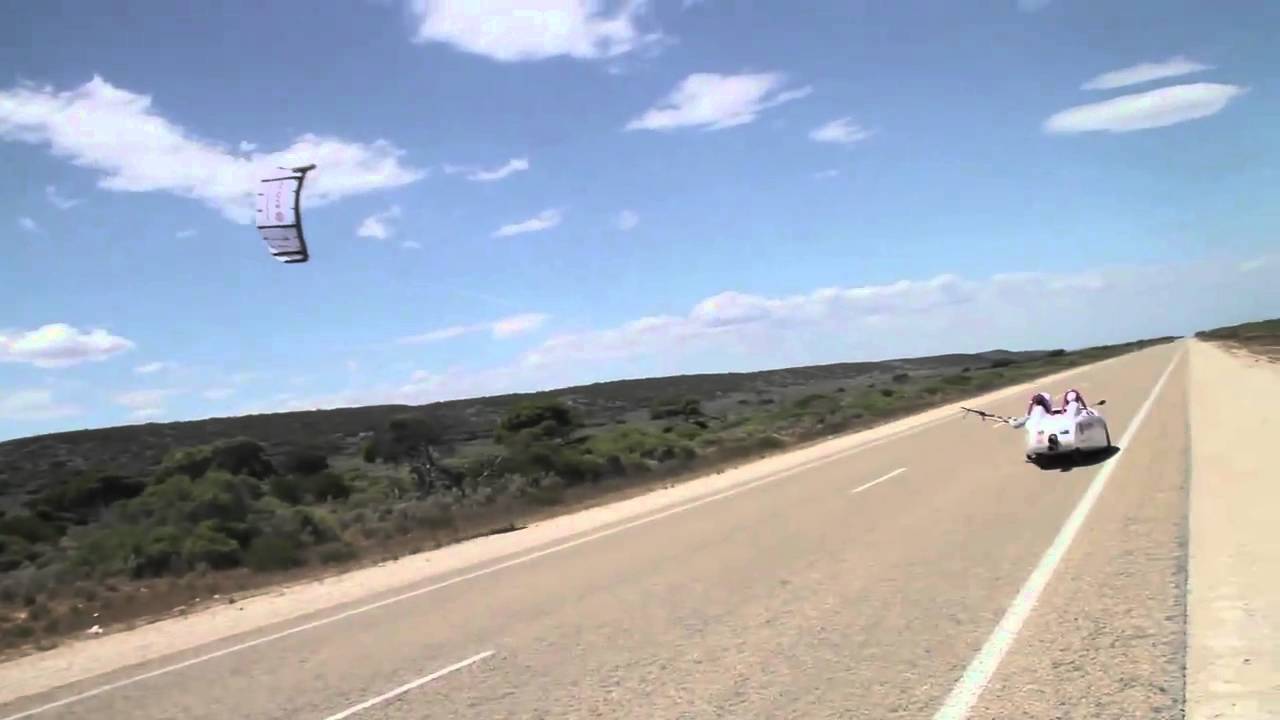 Watch A Kite-Powered Car Cruise Down The Australian Landscape