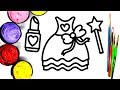 Painting Pretty Dress and Make Up Painting Pages for Girls to Learn to Color with Painting