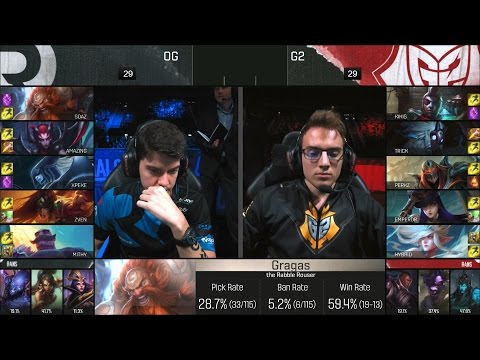 OG vs G2 Highlights - ORIGEN vs G2 ESPORTS Game 4 - EU LCS Playoffs - SPRING 2016 Final