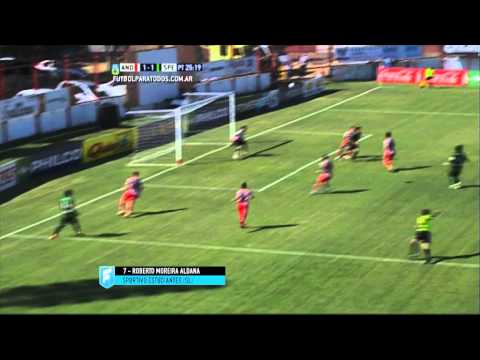 Gol de Moreira Aldana. Los Andes 1 - Sp. Estudiantes 1. Fecha 11. Primera División 2015. FPT.