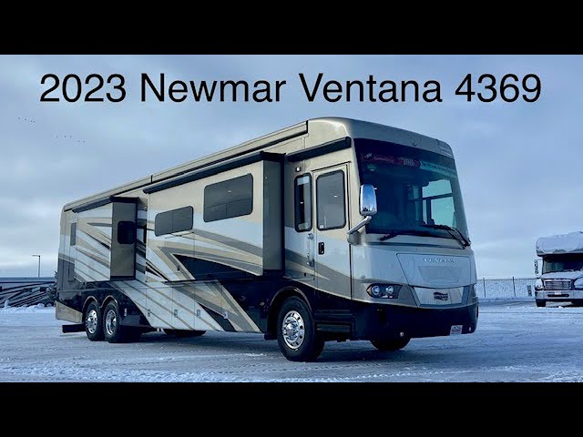 A preview image of the linked video showcasing 2023 Newmar Ventana 4369