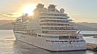 cruise ship MV Seabourn encore arriving to Ajaccio