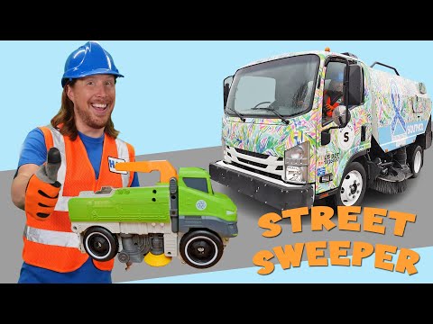 Street Sweeper Vehicle for Kids | Handyman Hal works on Street Sweeper Truck