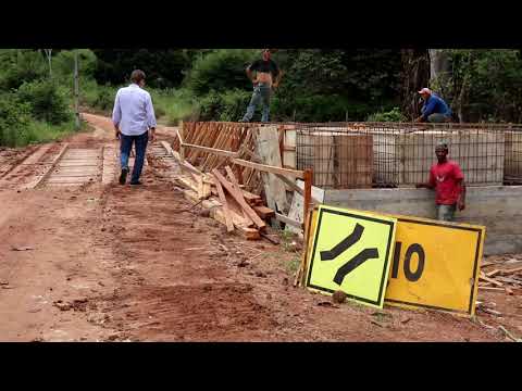 PREFEITO VISITA OBRAS DA PONTE CONCRETO PARQUE FLORESTAL